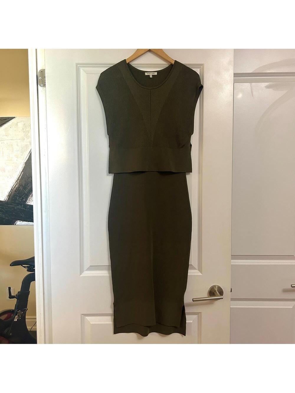NWOT REVOLVE Ronny Kobo Midi Dress, Olive green, size medium